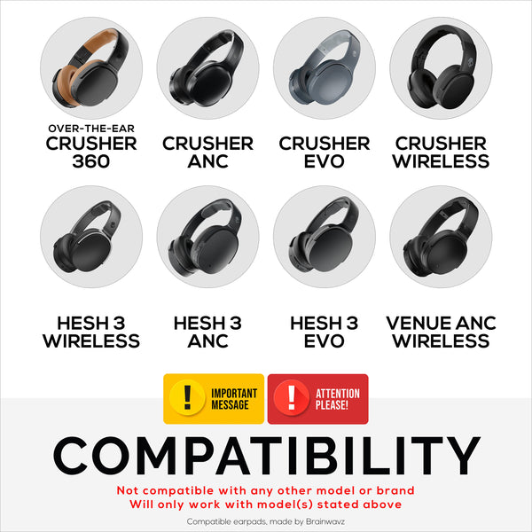 Coussinets pour oreillettes pour casque Crusher Wireless/HESH  3rd/VENUE/venue