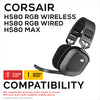 Hybrid Earpads for Corsair HS80 RGB Wireless, Wired &amp; HS80MAX Gaming Headphones, Soft Cool Gel, Super Soft Fabric, w/ PU Leather &amp; Thicker Memory Foam