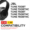 Hybrid Earpads for JBL TUNE 750BT, TUNE 760BTNC, TUNE 700BTNC, TUNE 700BT &amp; TUNE 750BTNC Headphones, Soft Cool Gel, Super Soft Fabric, PU Leather &amp; Memory Foam