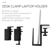 Laptop Holder for Desk with Headphone Hanger, Suitable for MacBooks, Surface Tablets, Notebooks, Keyboards, Folders &amp; Any Device upto 2.1&quot; Thick