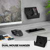 Wall Mount Dual Mouse Holder Display Stand - Holds Gaming &amp; Most Size Mice, Screw-In or Stick-On Mounting Options