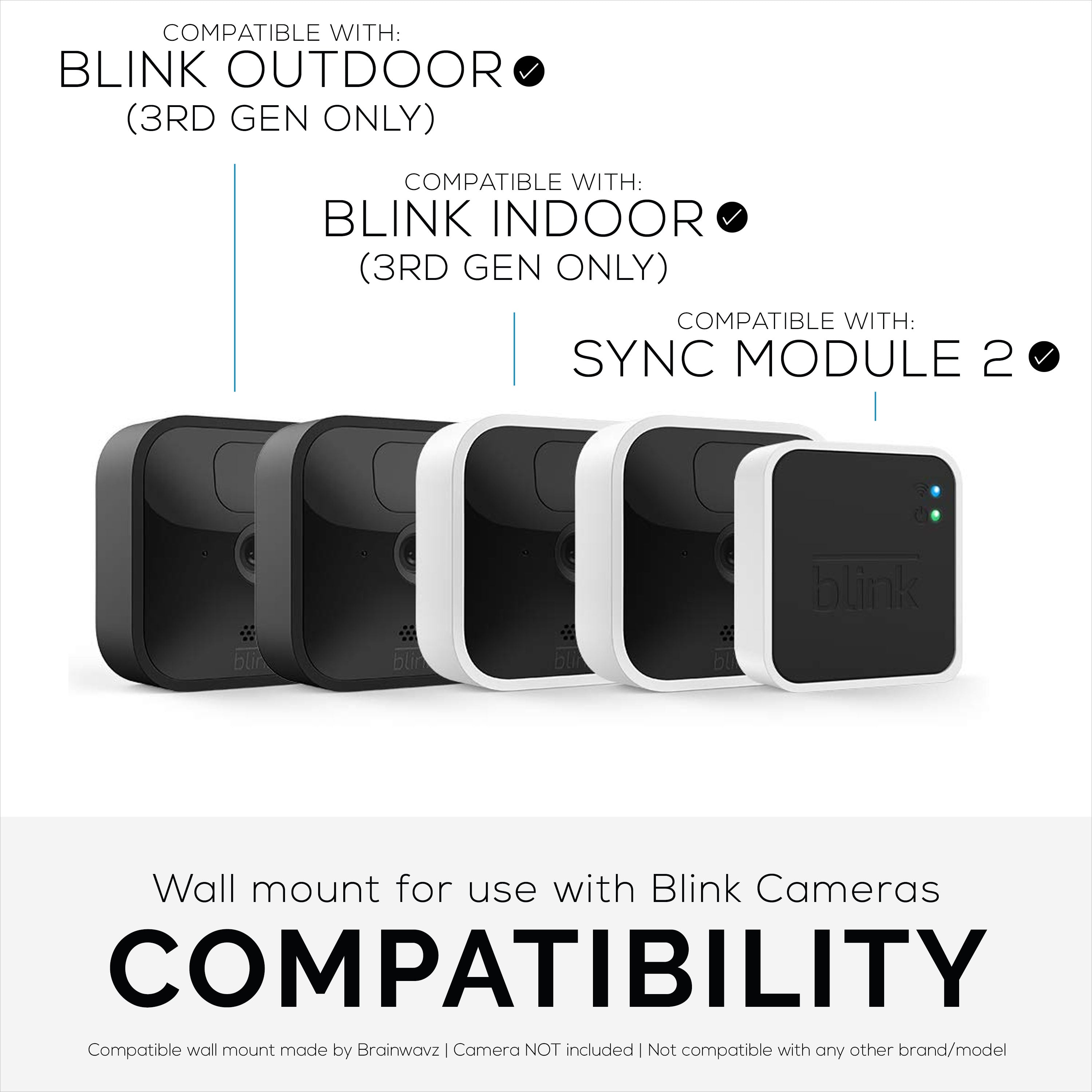 Blink Indoor Camera Wireless Home Security System White 1 Camera Sync  Module Kit