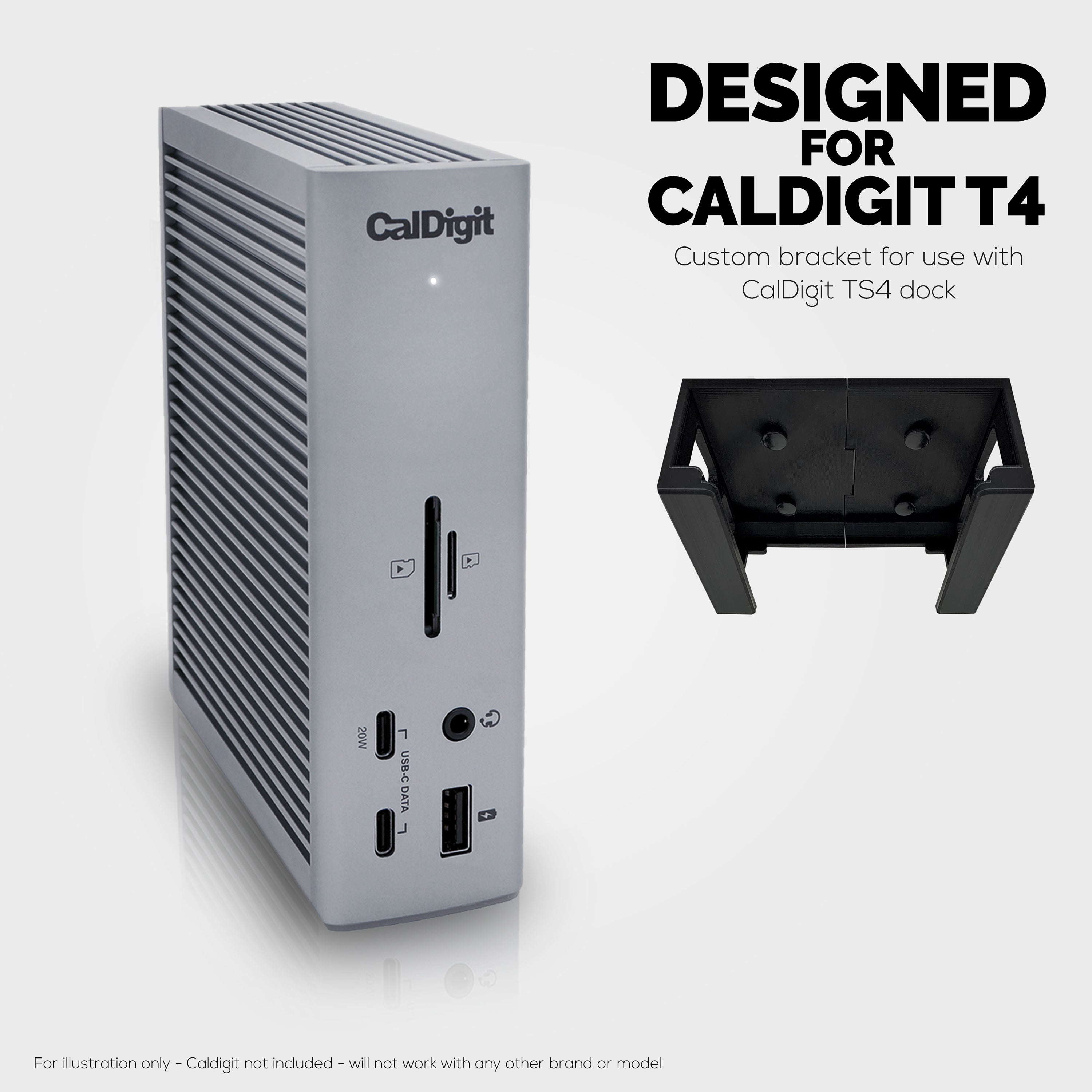 Under Desk Mounting Bracket Compatible with Caldigit TS4 Thunderbolt  Station 4 - Brainwavz Audio