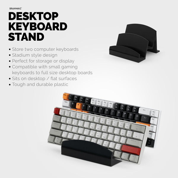 Large Computer Keyboard Desktop Stand- Store Two Keyboards, Full Size, 60  Percent Mechanical Brainwavz Audio