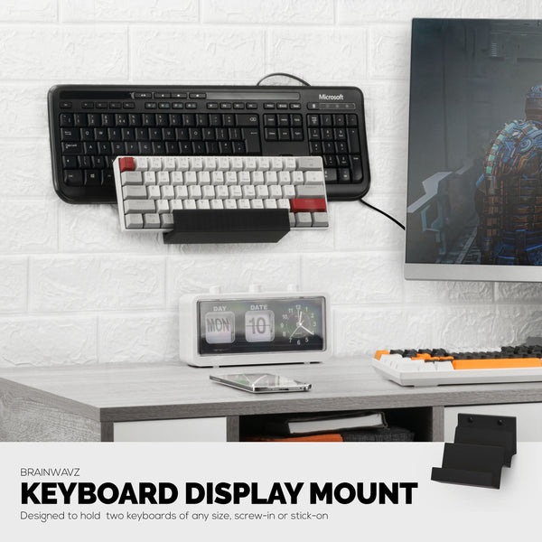 Dual Gaming Keyboard Stand for Wall Mounting Adhesive or Screw Mount  Installation Stylish and Space Saving Solution for Gamers, Home  Office  (KBW03)