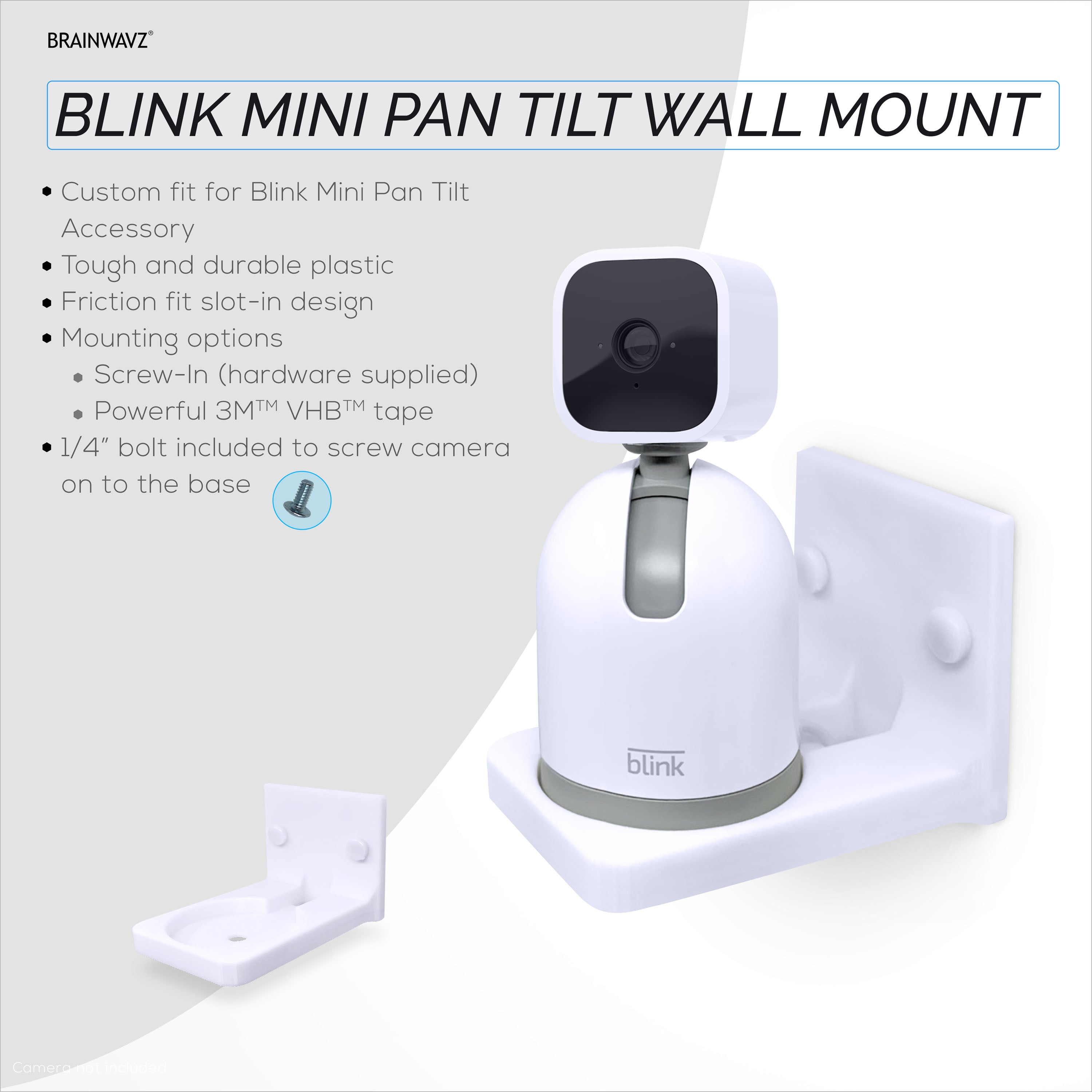 Adhesive Blink Outdoor Indoor Camera Mount, 2 Pack Holder, No Hassle I -  Brainwavz Audio