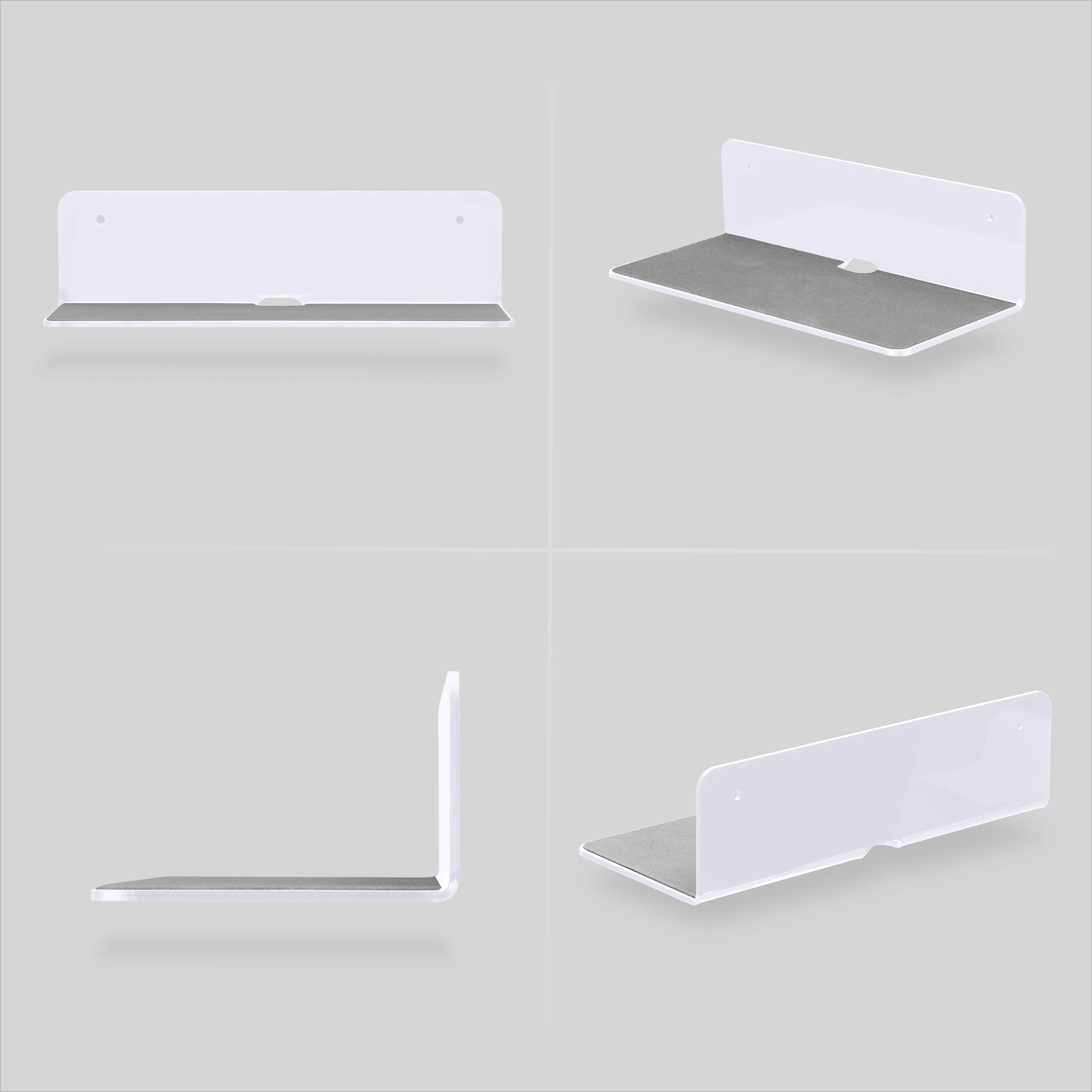 2 Pack) 9” Floating Shelf Bluetooth Speaker Stand, Adhesive