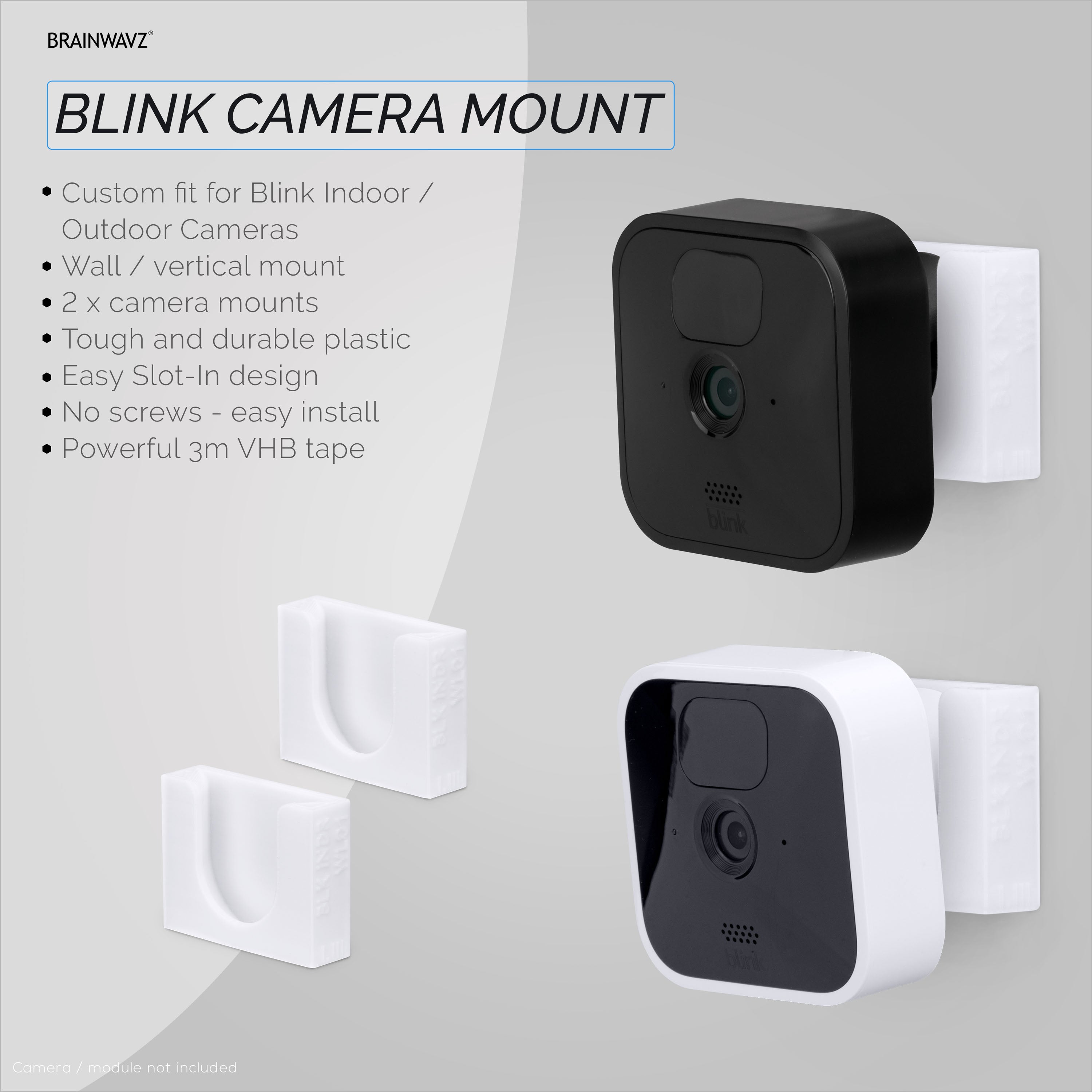 Blink Mini Camera Adhesive Wall Mount Holder - Easy to Install - 2