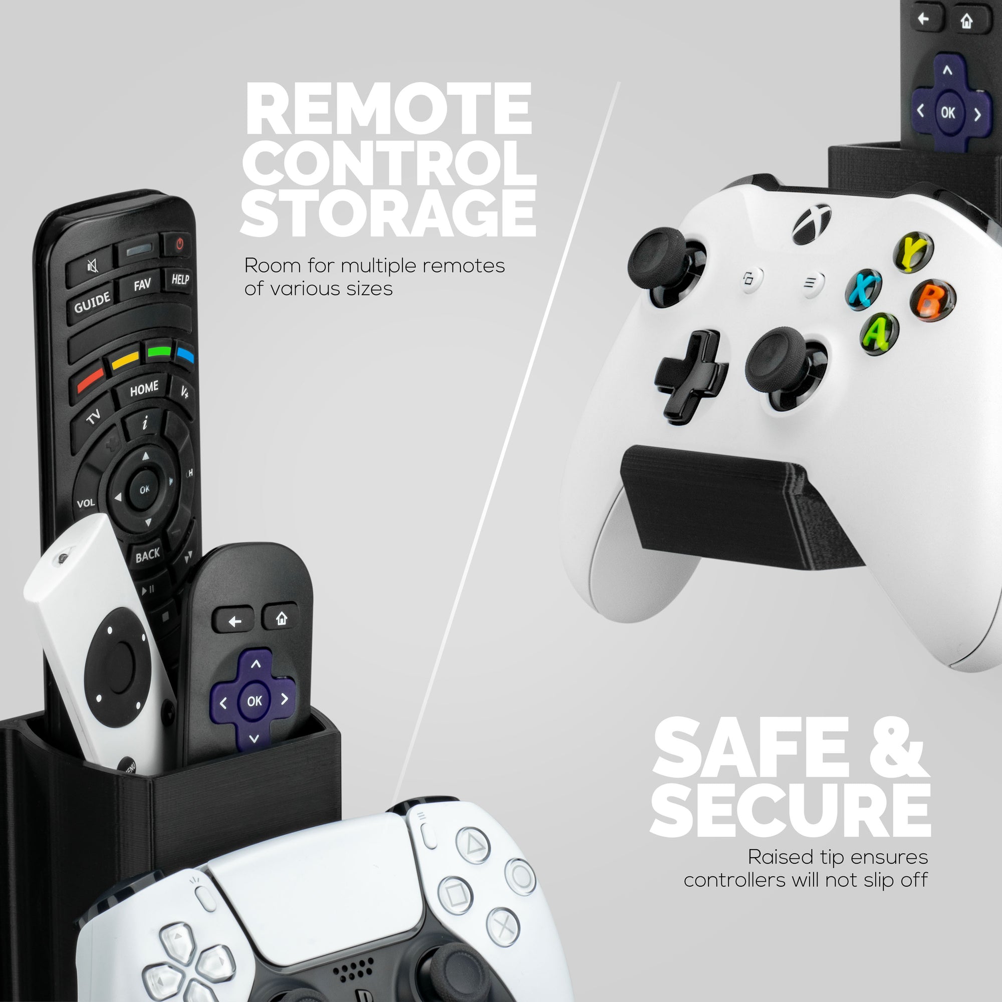 Controlador de juego dual, control remoto de TV y soporte de escritorio de  almacenamiento, diseño universal para gamepads de PC Xbox ONE PS5 PS4,  reduce el desorden - Brainwavz Audio