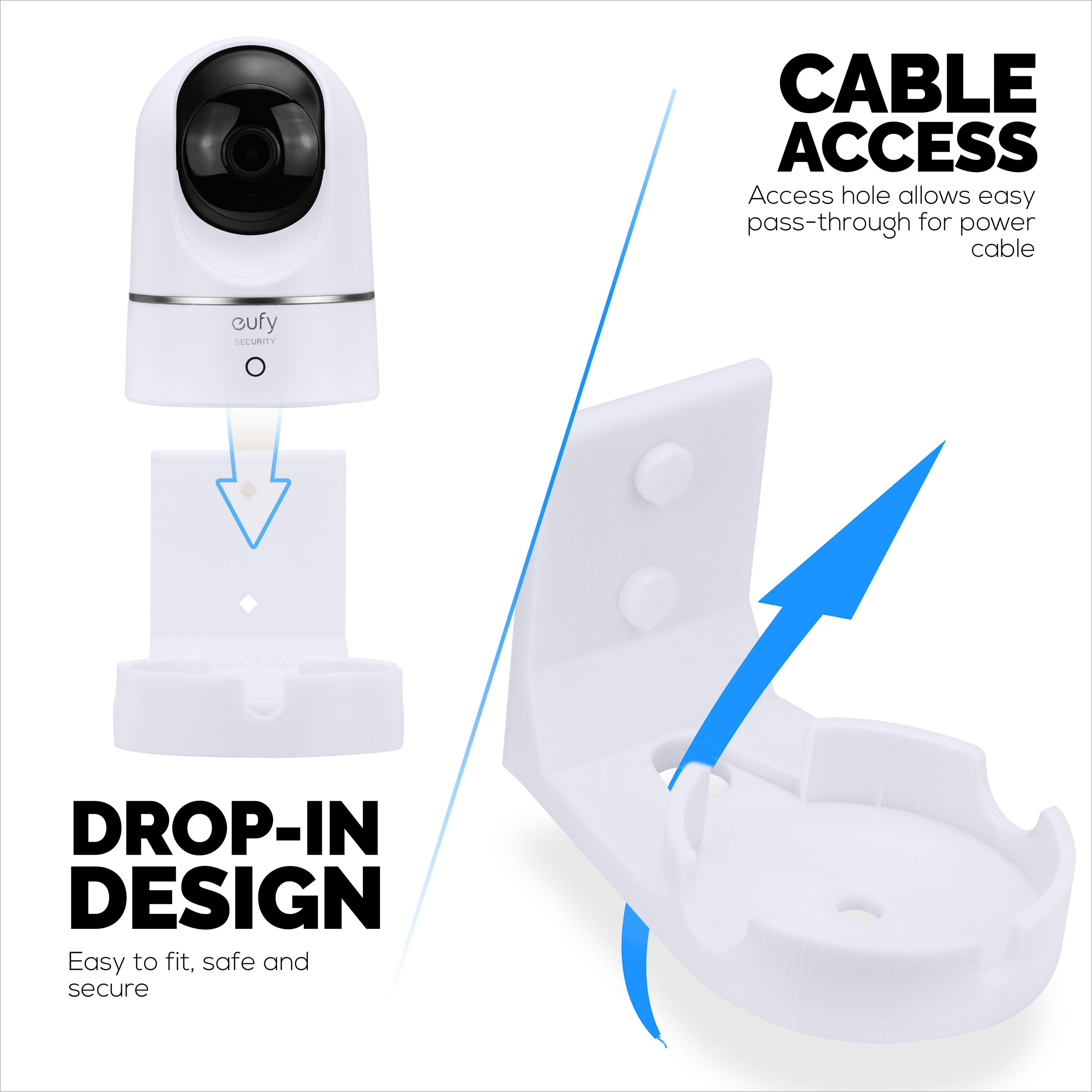 STL file eufy Security Indoor Cam E220, inverted wall and table top holder.  CCTV, Security, Home security, eufy security, Security camera accessories,  Security device, Wall mountable, Video camera, Inverted mount, Improved  field
