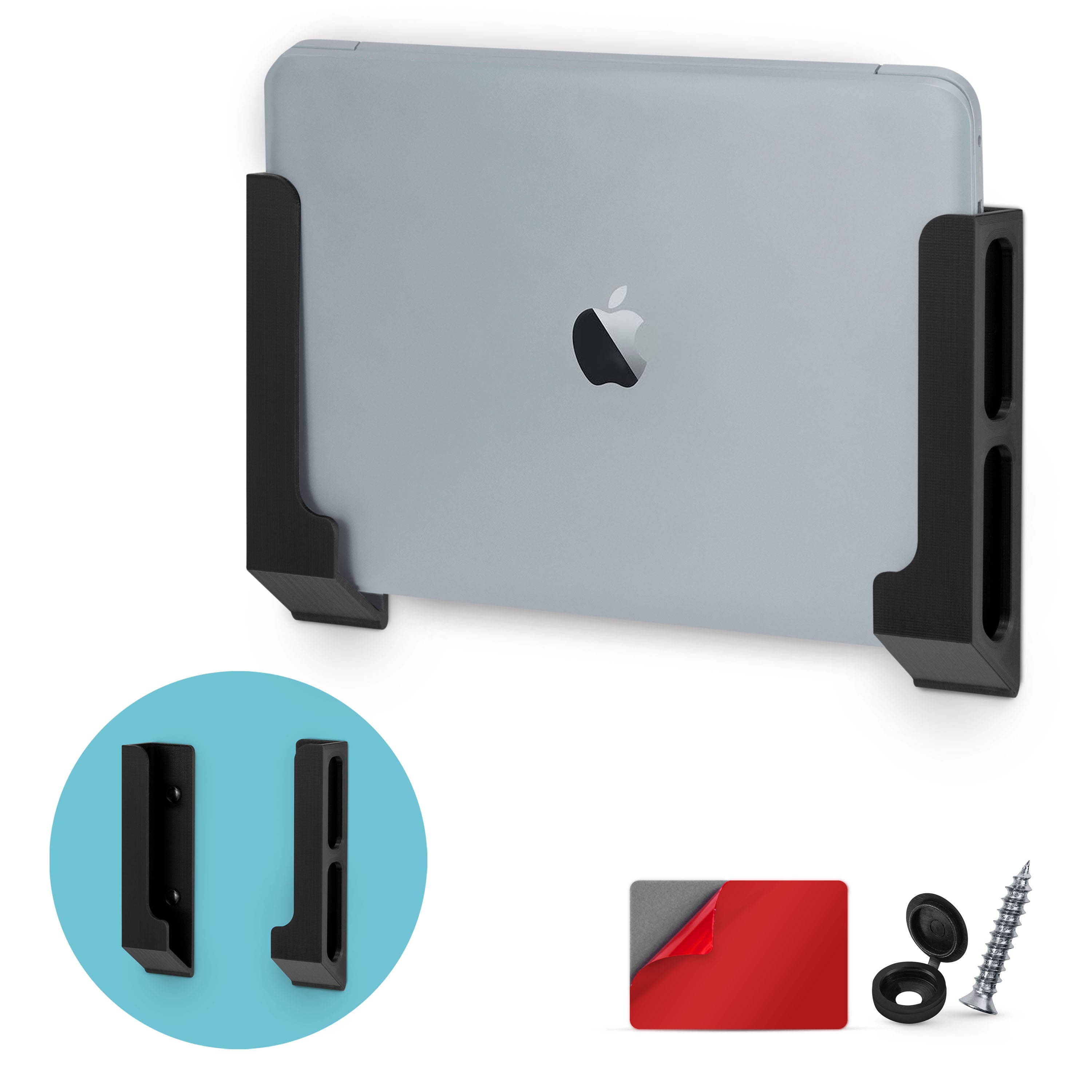 Wall Mount Laptop Holder with Adhesive & Screw In, 1.2 / 31mm, for  Macbooks, Surface, Keyboards, Switch, Tablets & More
