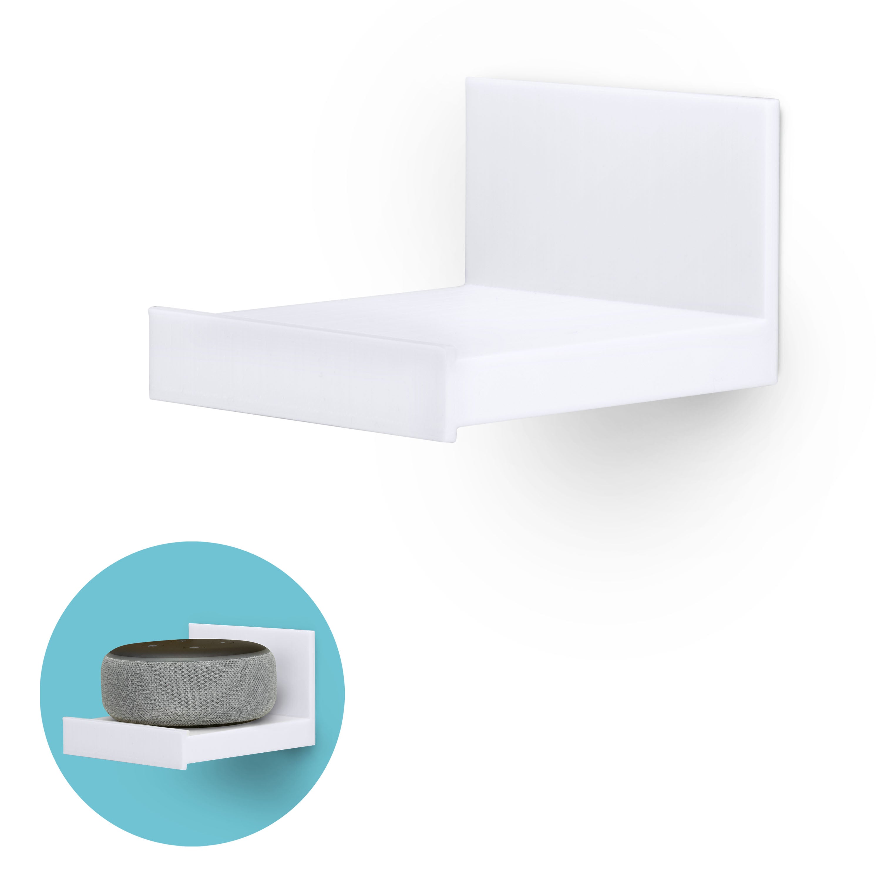Adhesive Small Circular Corner Floating Shelf for Security Cameras, Ba -  Brainwavz Audio