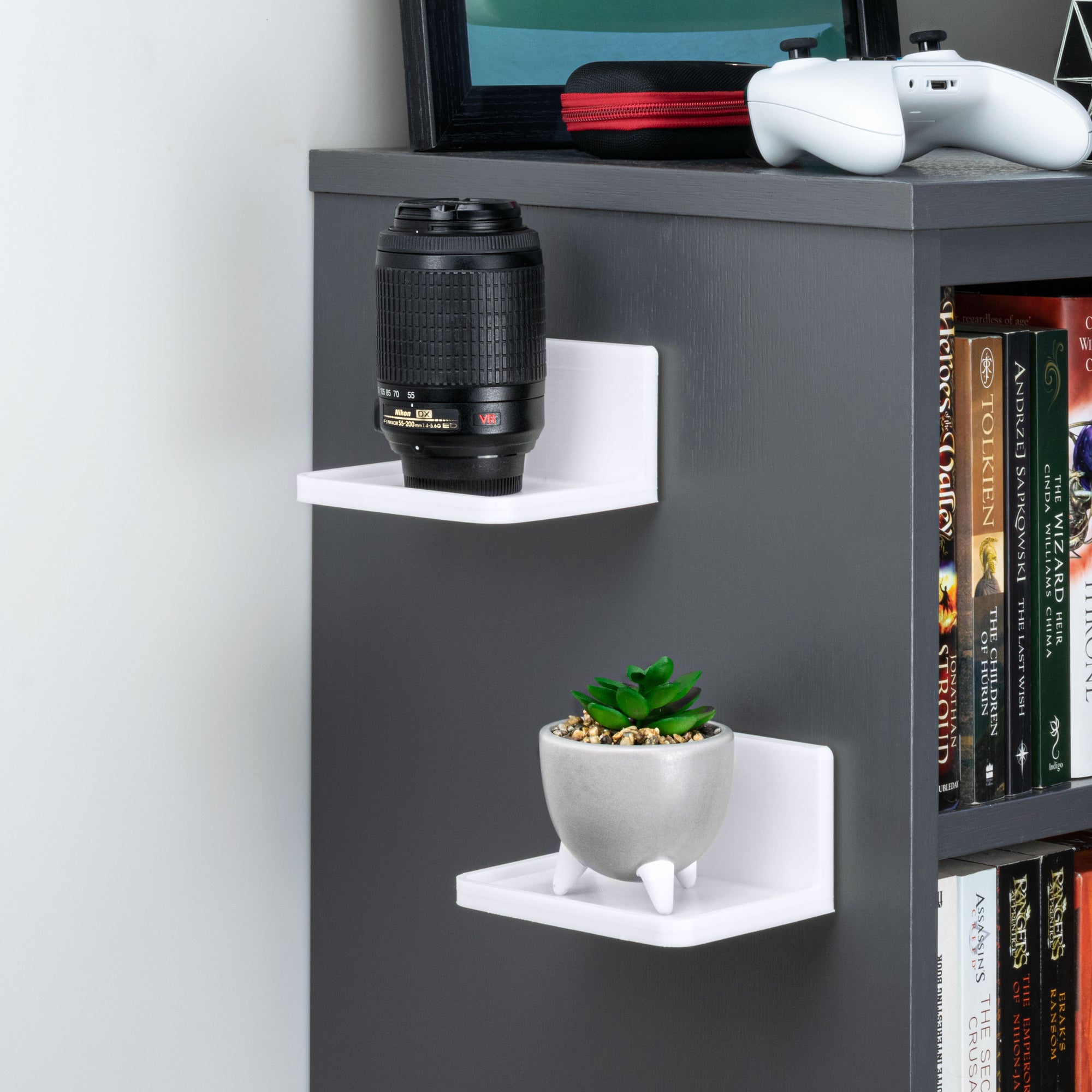 Brainwavz 6.5 Corner Shelf Mount for Speakers, Cameras, Baby Monitors, Plants, Books Electronics, Collectibles & More, Adhesive & Screw in Floating