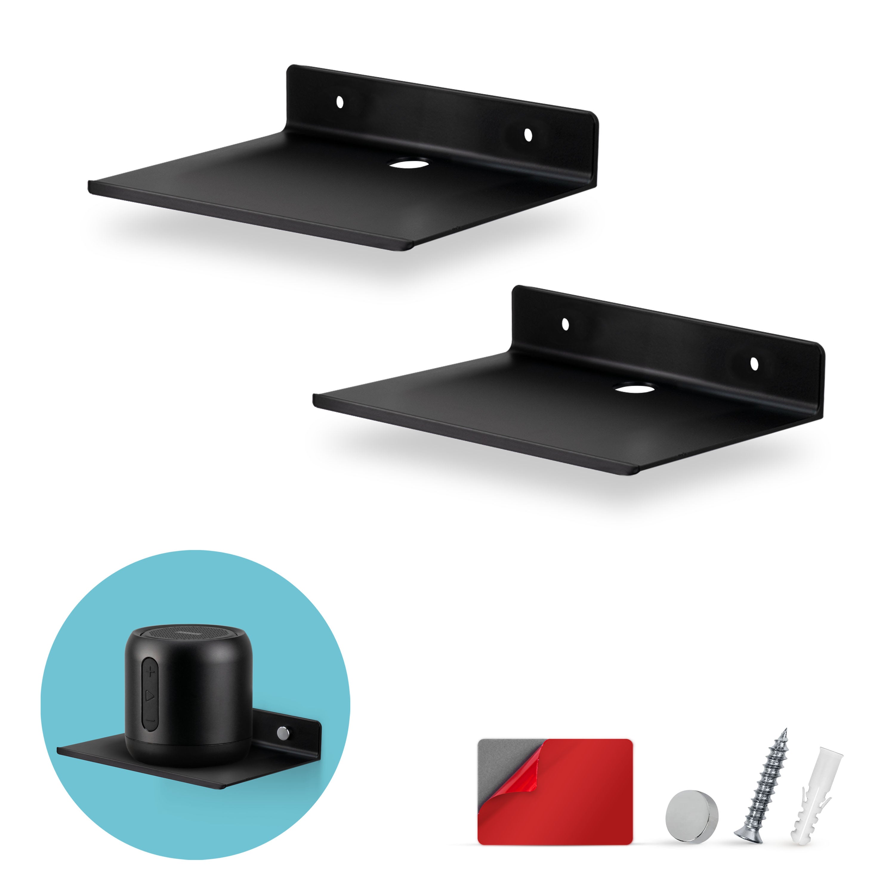 6.7 Wide Floating Adhesive Shelf (200) w/ Cable Access for Cameras, B -  Brainwavz Audio