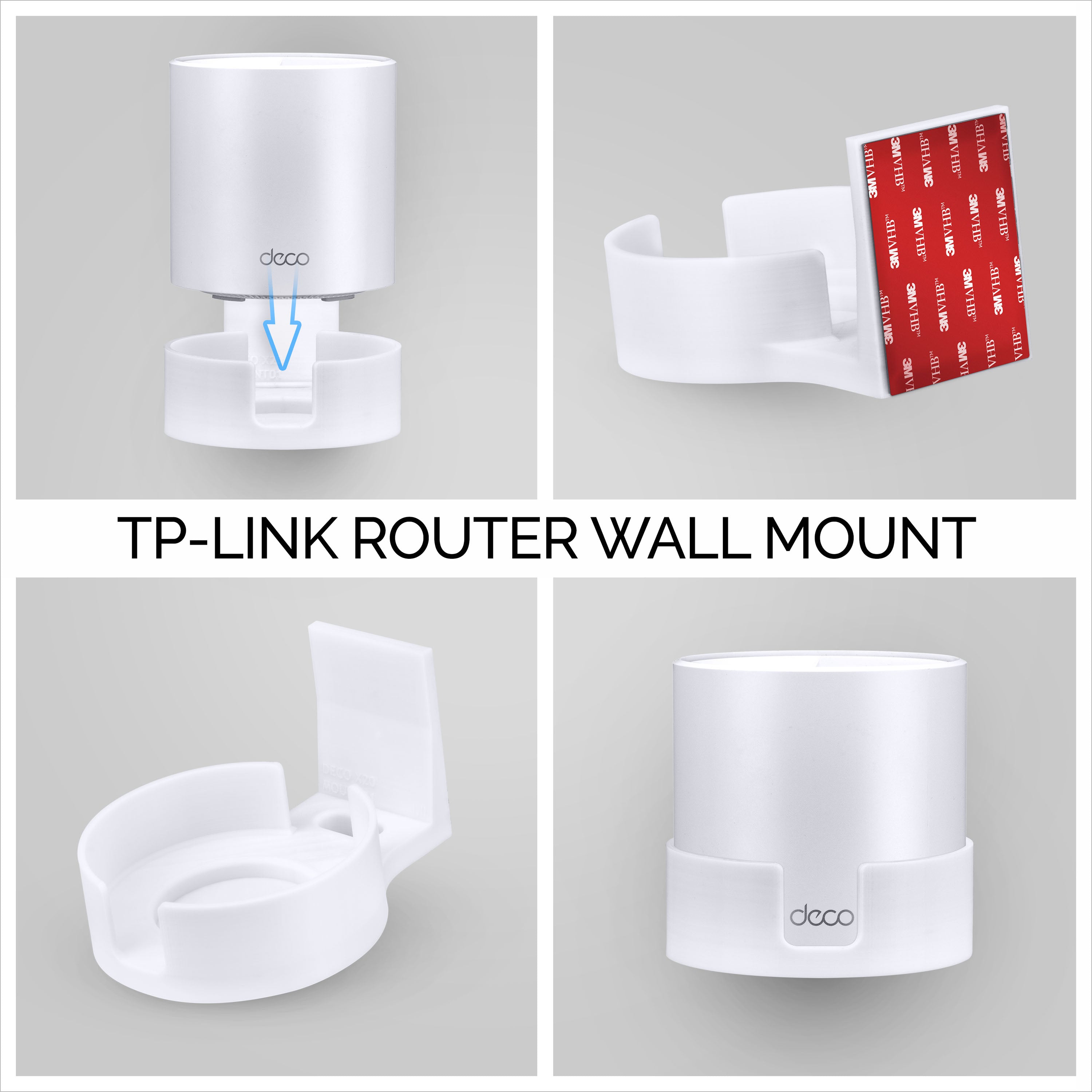 Screwless Wall Mount For TP-Link Deco XE75 Router, Strong VHB Adhesive,  Easy to Install, No Mess, Reduce Interference & Increase Range, Stick On