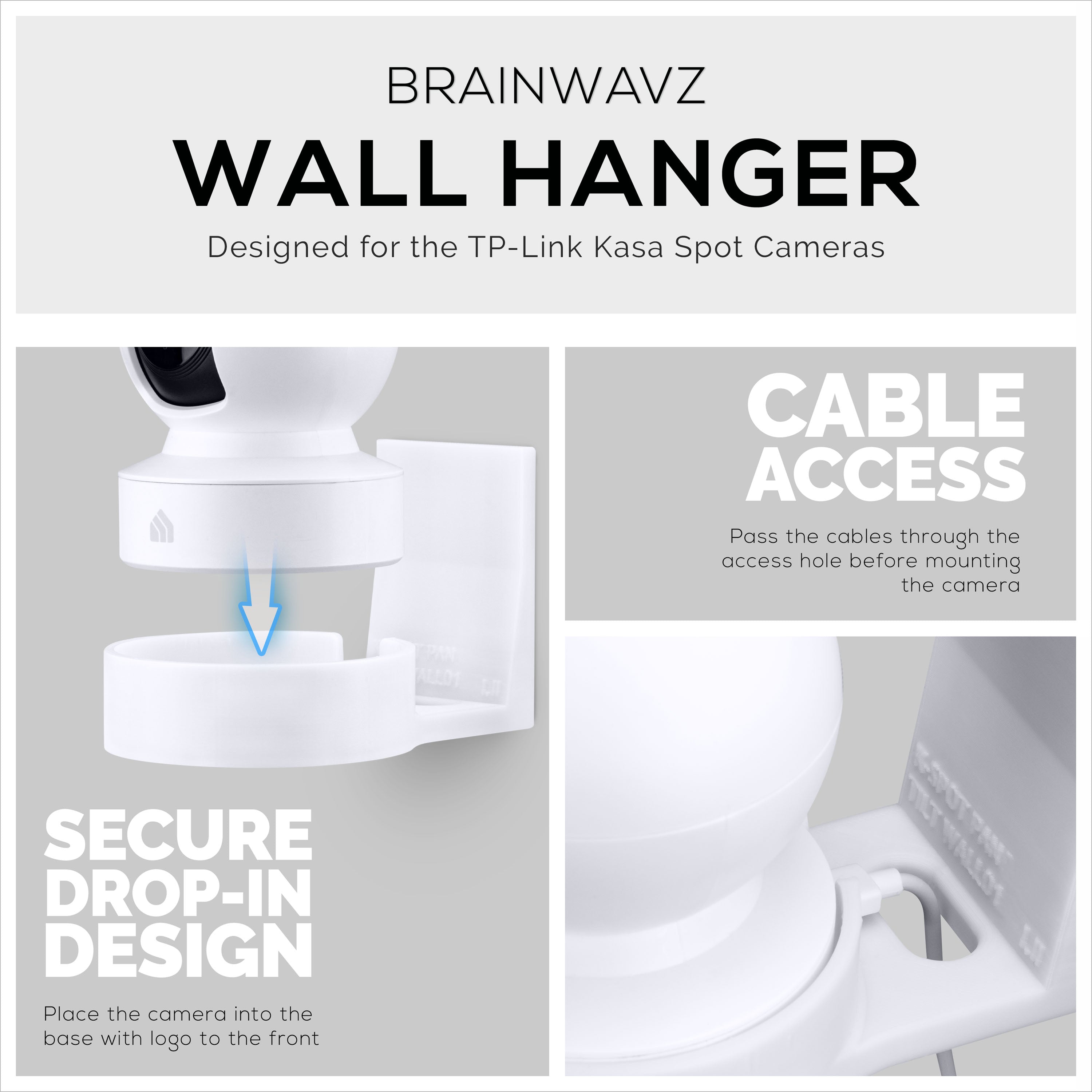 Universal Circular Camera Wall Mount for Eufy, Wyze, Wansview, Blink, TP  Link, Ring & Many More - Adhesive & Screw-In Mounting - Brainwavz Audio